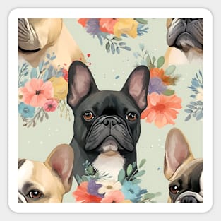 French Bulldogs All Over Tote Bag Sticker